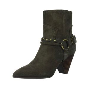 Lucky Brand Women’s Majoko Suede Mid-calf Harness Boots Size 7.5 Dark Moss Green